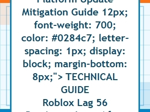 How to Fix Persistent Roblox Lag After an Update